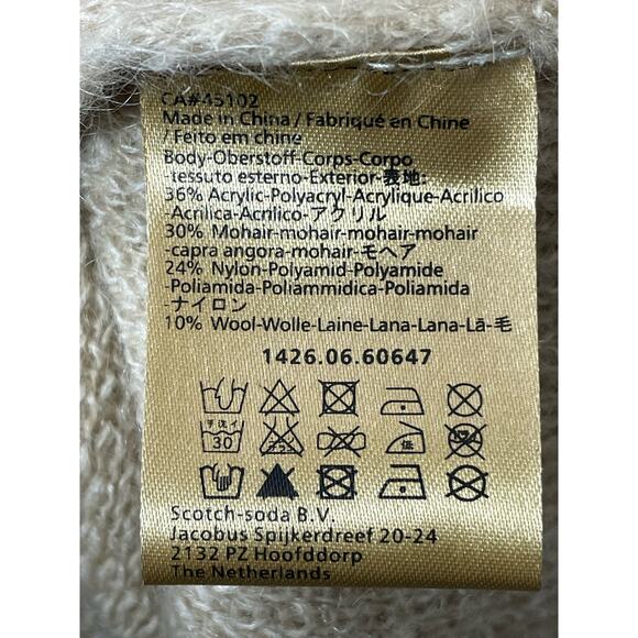 Maison Scotch & Soda Aztec Mohair Blend Tan Sweater 4=12 - Picture 6 of 8